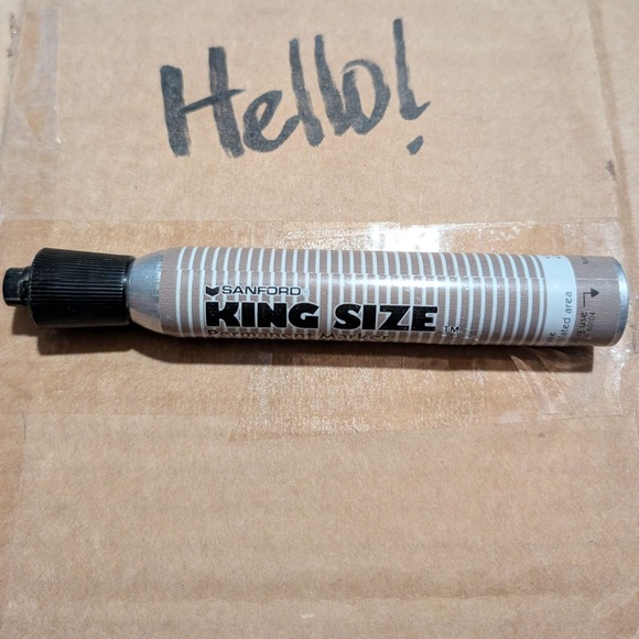 Sanford King Size Permanent Marker Black Ink Item No 15000 VTG Used Stinky - Picture 1 of 7